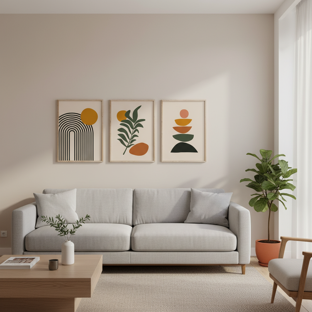 Minimal Bright Wall Art | Elegant Room Decor Frame