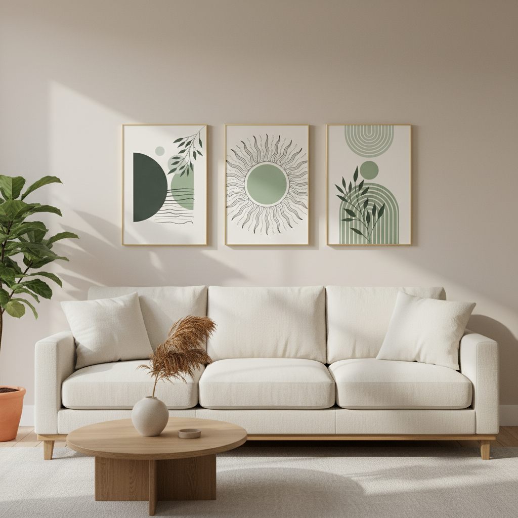 Living Room Wall Art Set of 3 | Premium Home Decor