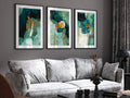 Abstract Green Botanical Wall Art Set of 3