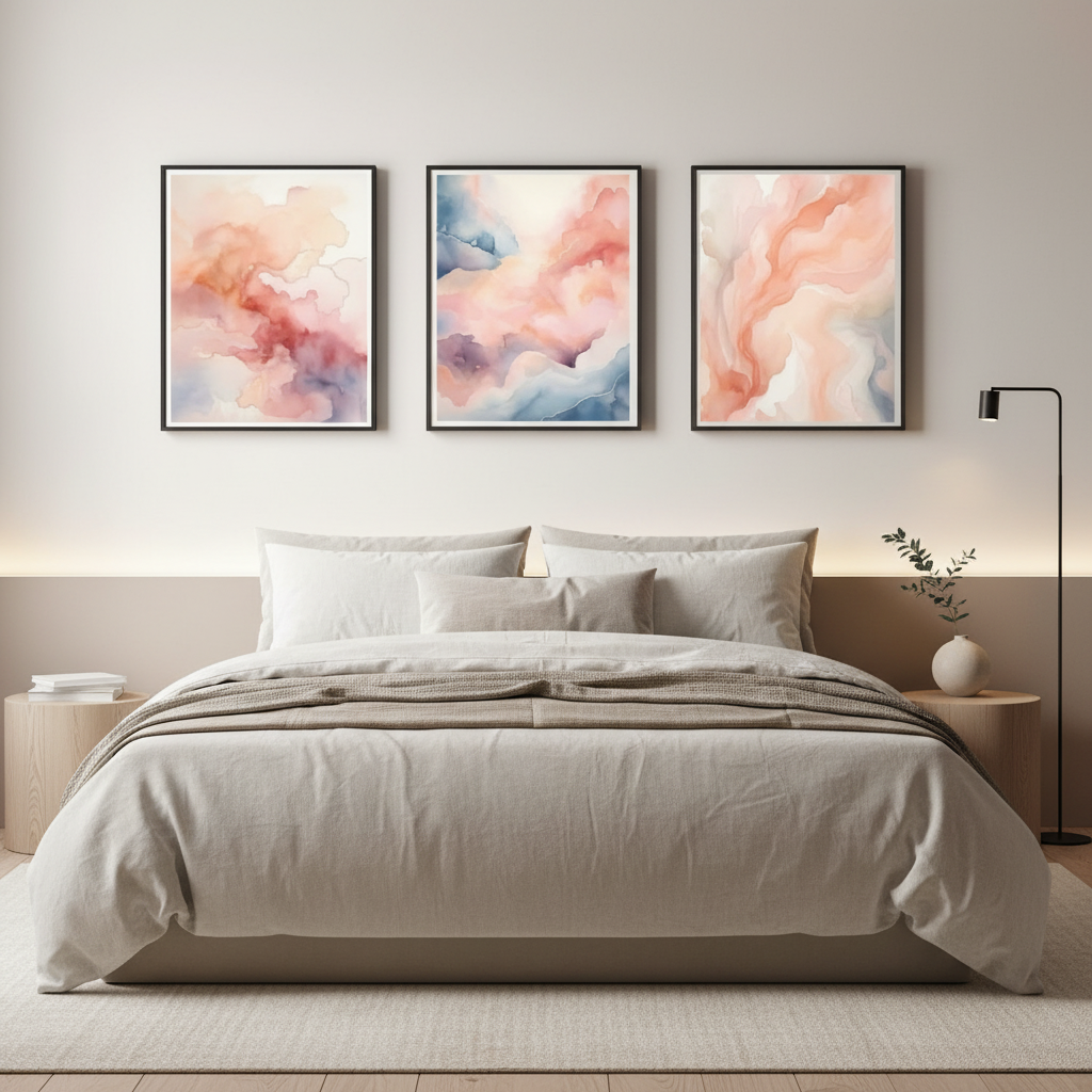 Luxury Living Room Wall Art Set Of 3 | Stylish Home Accent