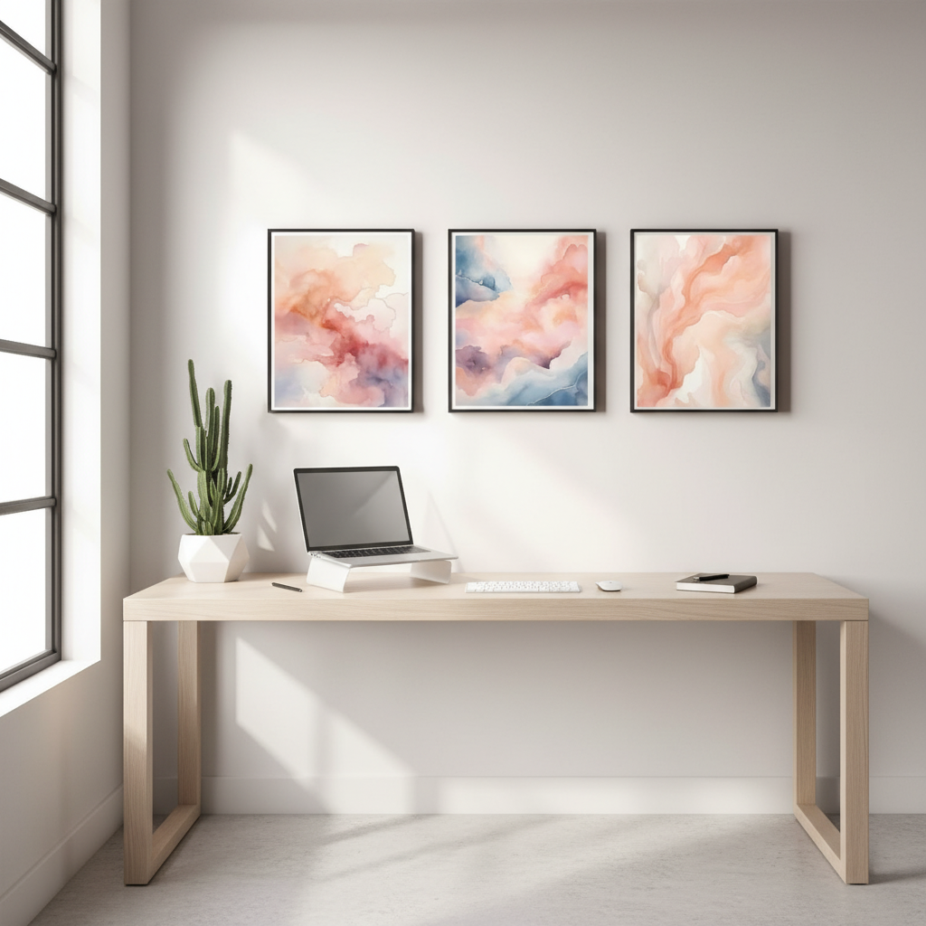 Luxury Living Room Wall Art Set Of 3 | Stylish Home Accent