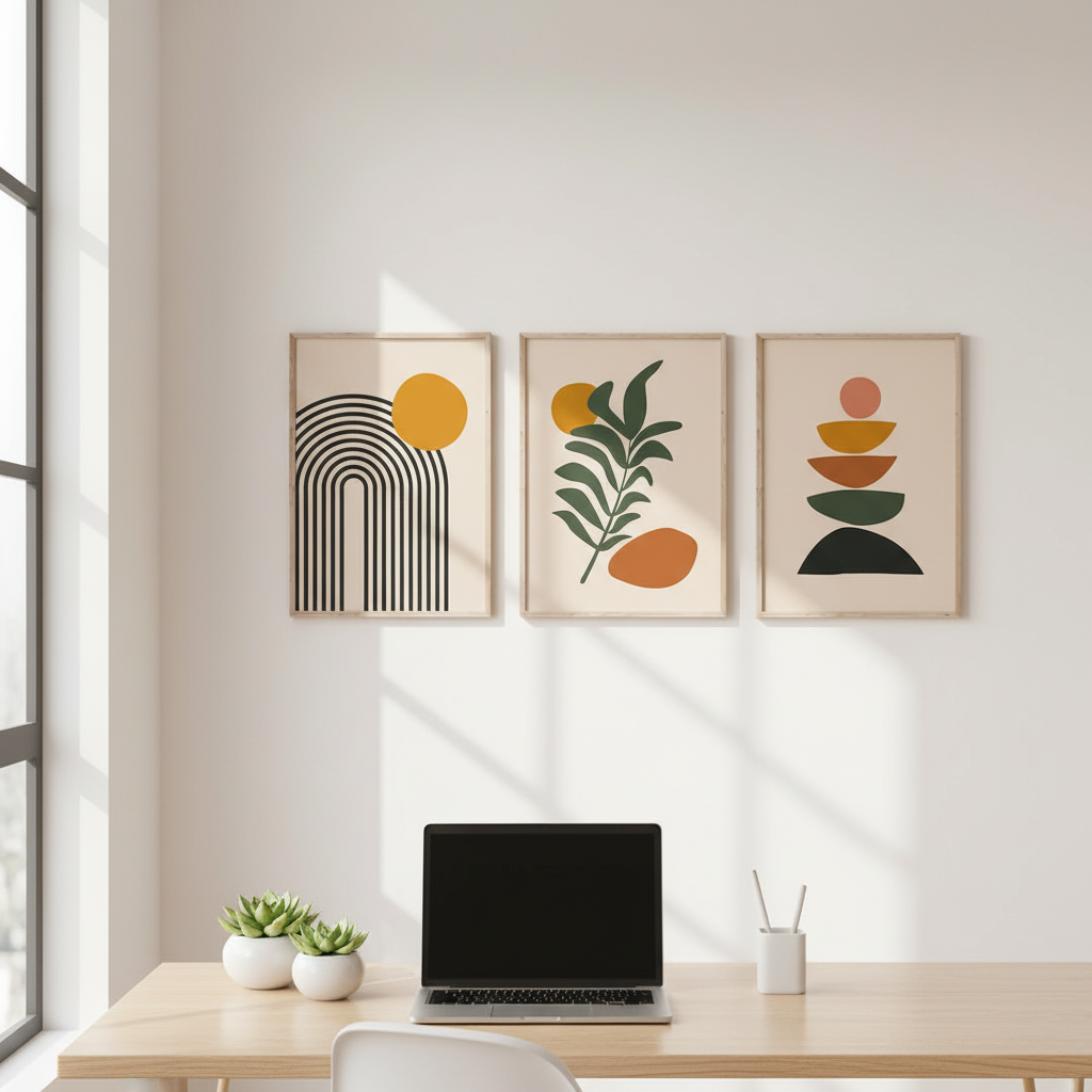Minimal Bright Wall Art | Elegant Room Decor Frame