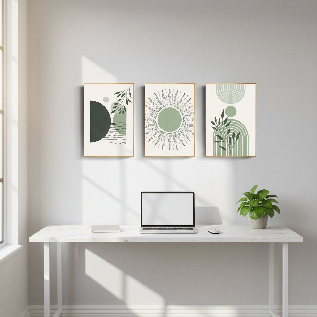 Living Room Wall Art Set of 3 | Premium Home Decor