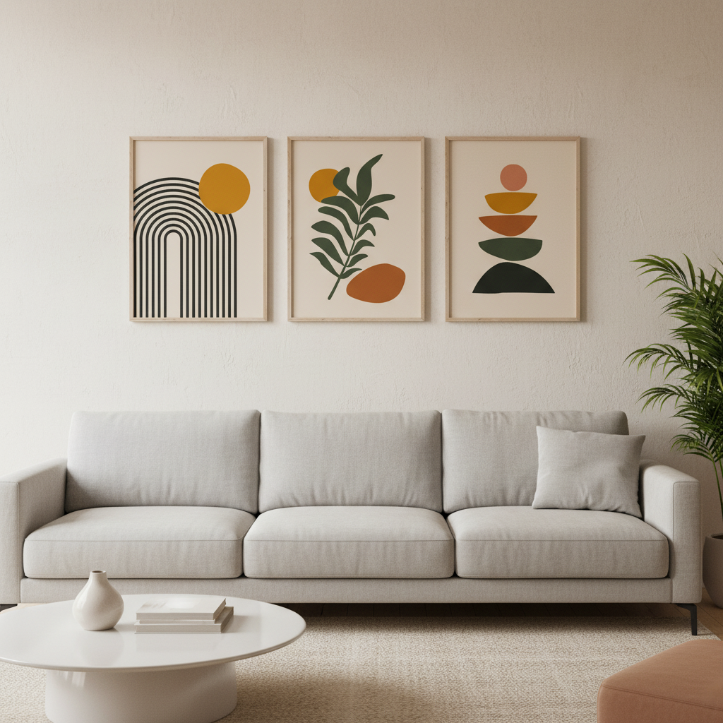 Minimal Bright Wall Art | Elegant Room Decor Frame