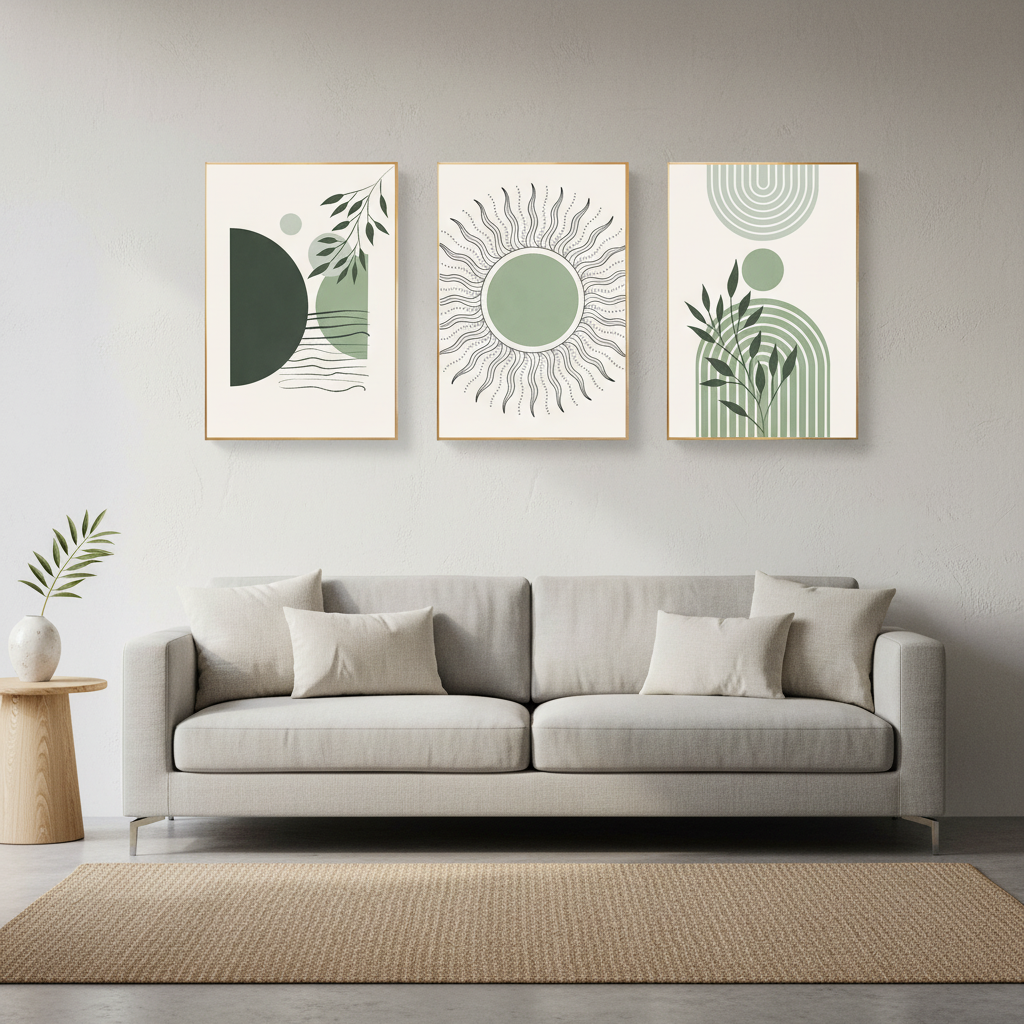 Living Room Wall Art Set of 3 | Premium Home Decor