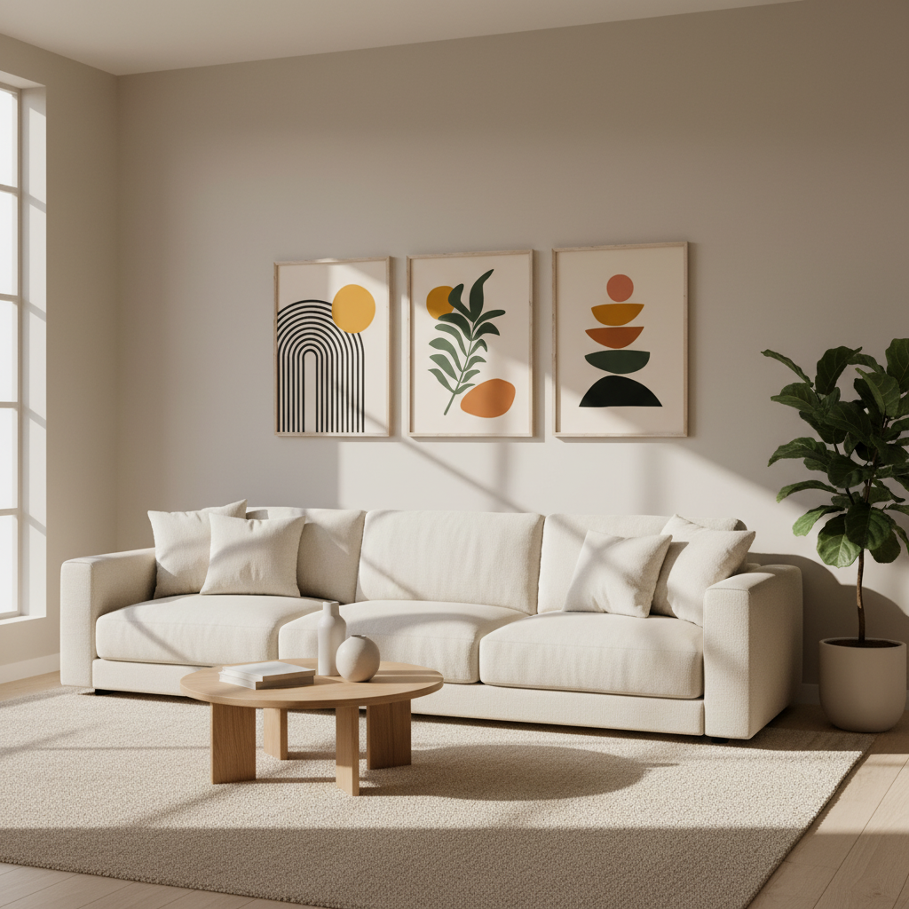 Minimal Bright Wall Art | Elegant Room Decor Frame