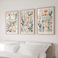 Minimalist Botanical Wildflower Wall Frame Set of 3