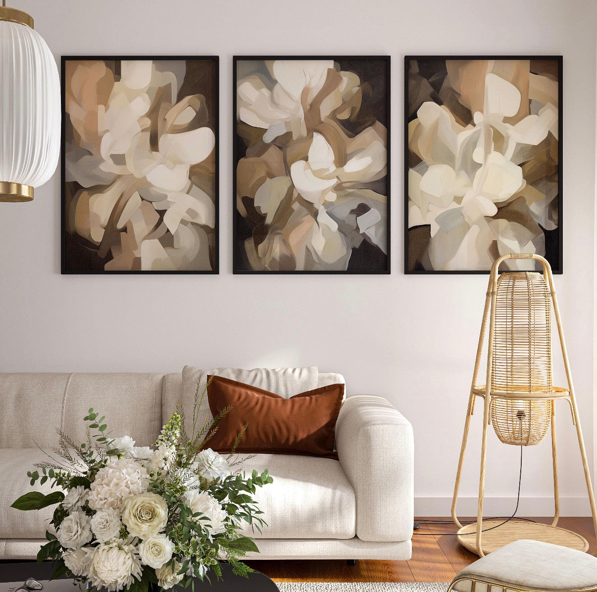 Neutral Abstract Bloom Digital Printed Wall Art