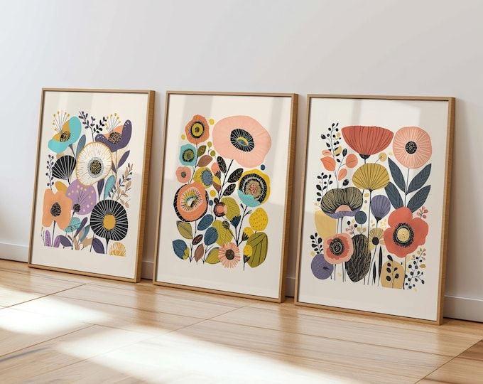 Colorful Botanical Floral Digital Printed Wall Art