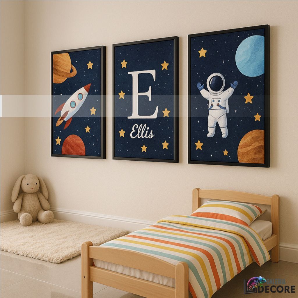 Kids Space Adventure Wall Frame Set of 3