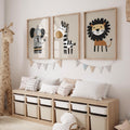 Safari Friends Kids Wall Frames Set of 3