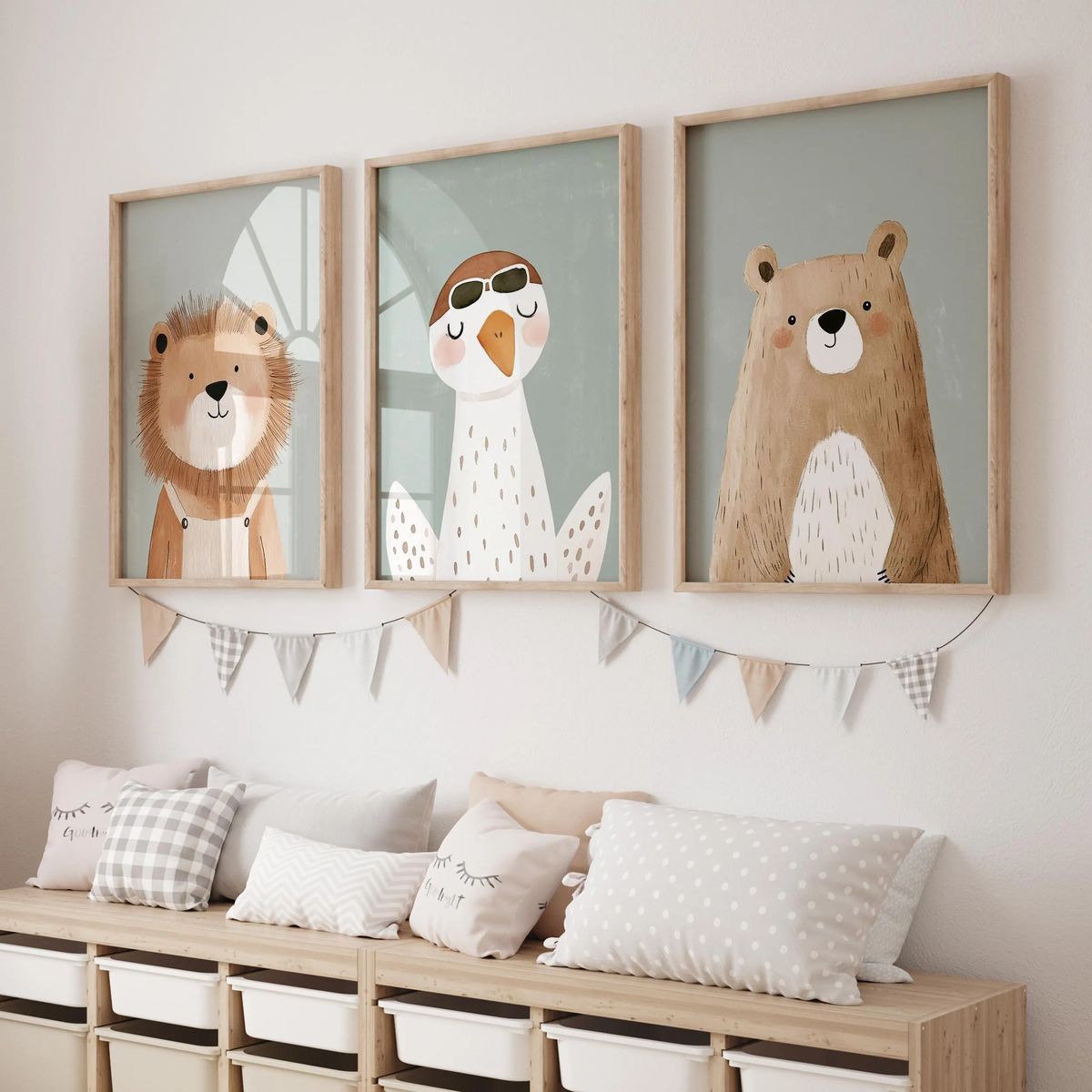Woodland Friends Kids Wall Frames Set of 3