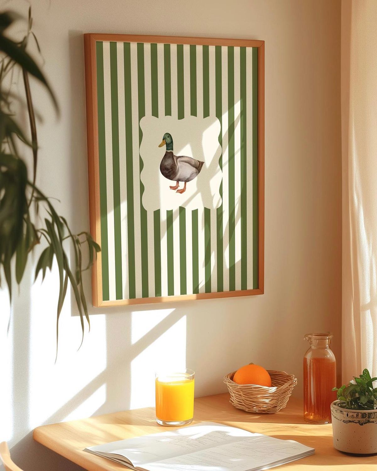 Vintage Duck Illustration Wall Frame