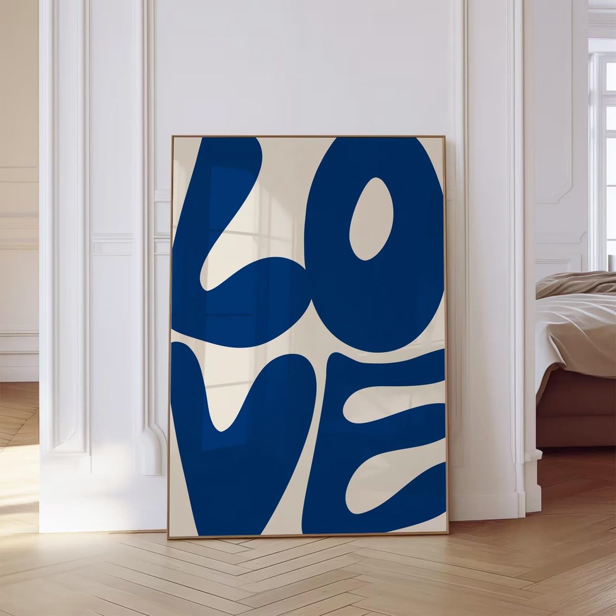 Modern Blue Love Wall Frame