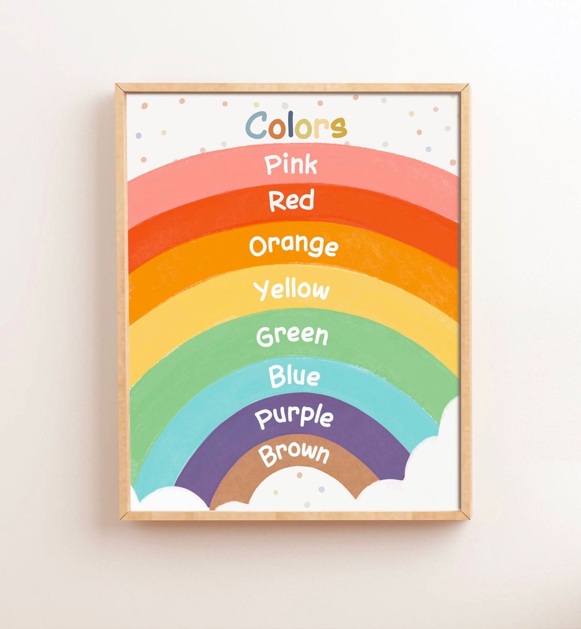 Rainbow Colors Learning Wall Frame