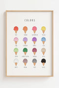 Educational Ice Cream Color Chart Art