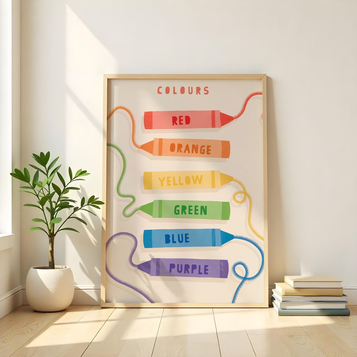Kids Learning Colors Crayon Wall Art Print