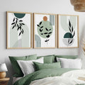 Modern Green Botanical Wall Frame Set of 3