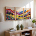 Colorful Mountain Landscape Wall Frame Set of 3