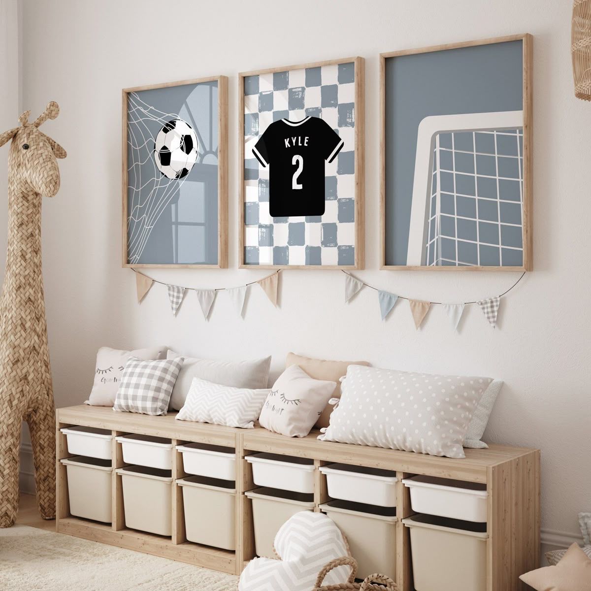 Kids Football Wall Frame Set of 3