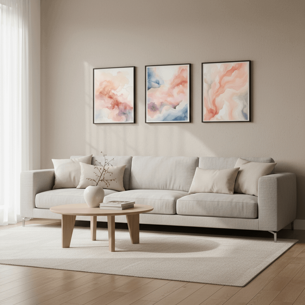 Luxury Living Room Wall Art Set Of 3 | Stylish Home Accent - HomeStories