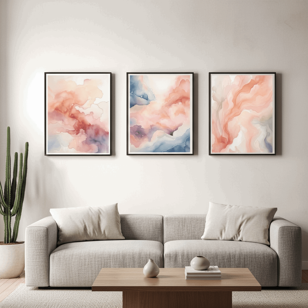 Luxury Living Room Wall Art Set Of 3 | Stylish Home Accent - HomeStories