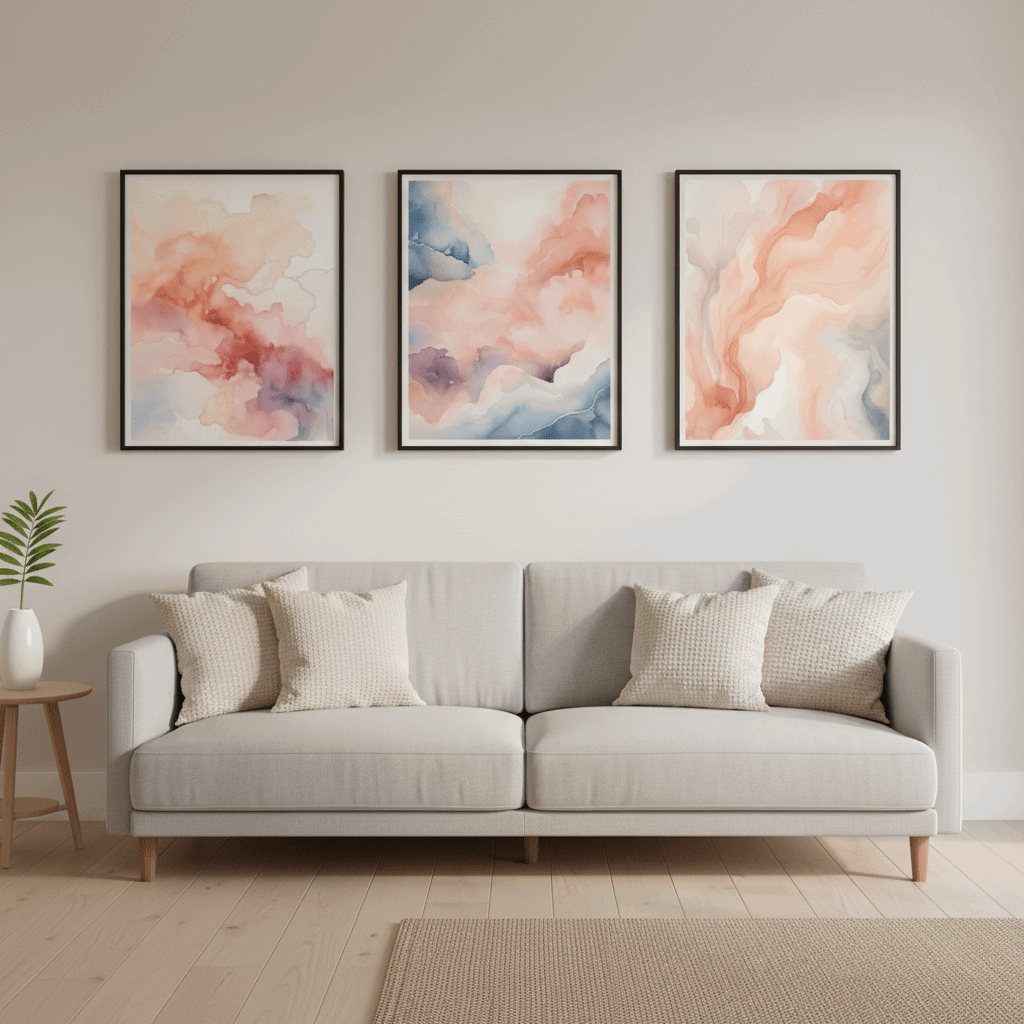 Luxury Living Room Wall Art Set Of 3 | Stylish Home Accent - HomeStories
