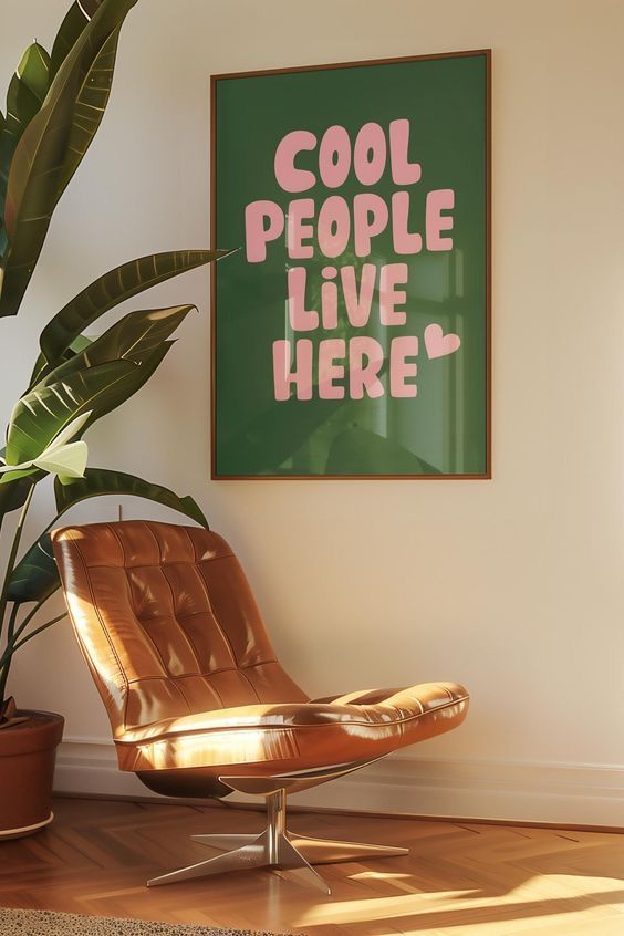 Cool People Live Here – Modern Typography Wall Frame